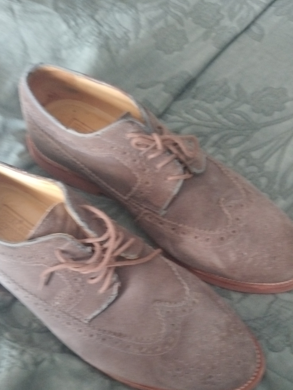 Men's Brown Suede Wingtip Oxford Shoes Mercanti Fiorentini